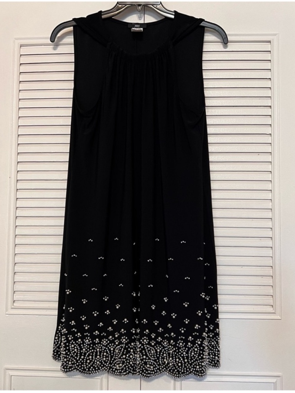 JBS WOMEN Black Sleeveless Beaded Hem Dress